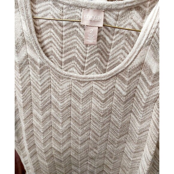 Chico's size 2 Open Front Cardigan Sweater metallic Long Sleeve & Matching Vest - Picture 5 of 6